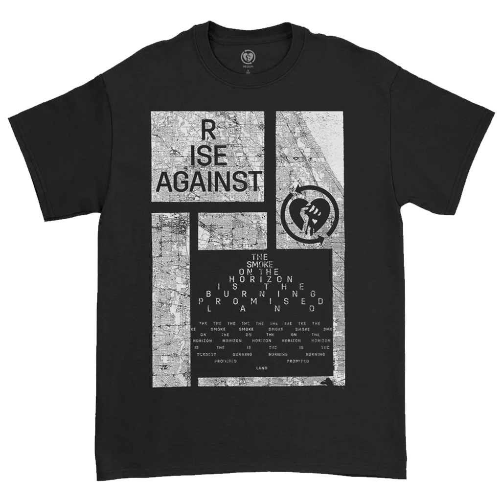 Rise Against - NG Cliff Map T-Shirt (Black)