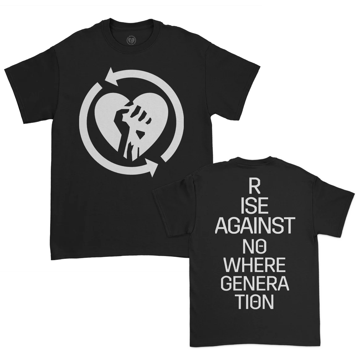 Rise Against - Heart Fist Flame Glow In the Dark T-Shirt (Black)