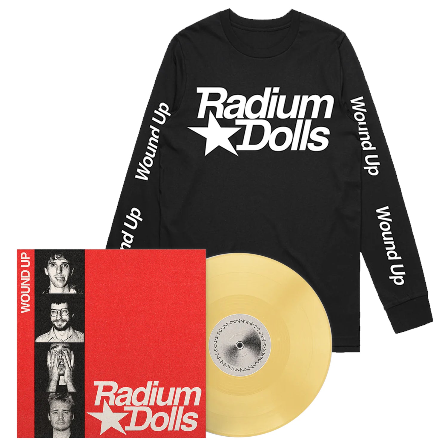 Radium Dolls - Wound Up LP (Yellow Vinyl) Longsleeve Bundle
