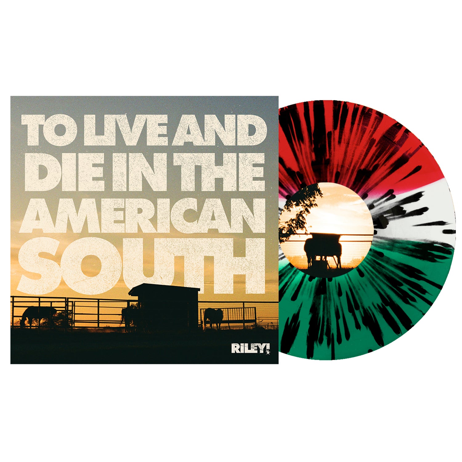 Riley! - To Live And Die In The American South LP (Red/White/Green Tri-Stripe w/ Black Splatter Vinyl)