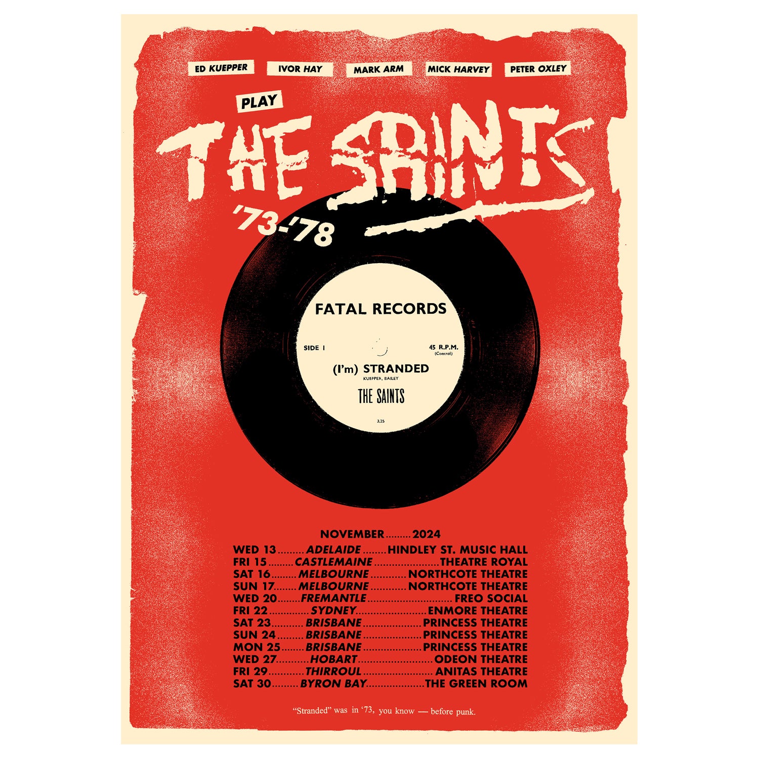 The Saints ’73-’78 - Tour Poster (A3) - Signed