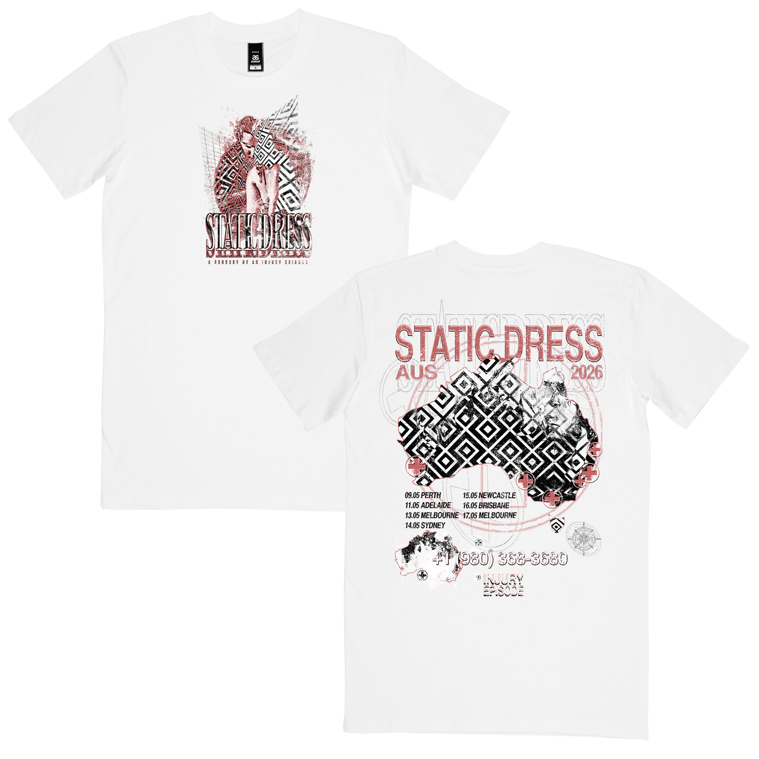 Static Dress - AUS Tour T-Shirt (White)