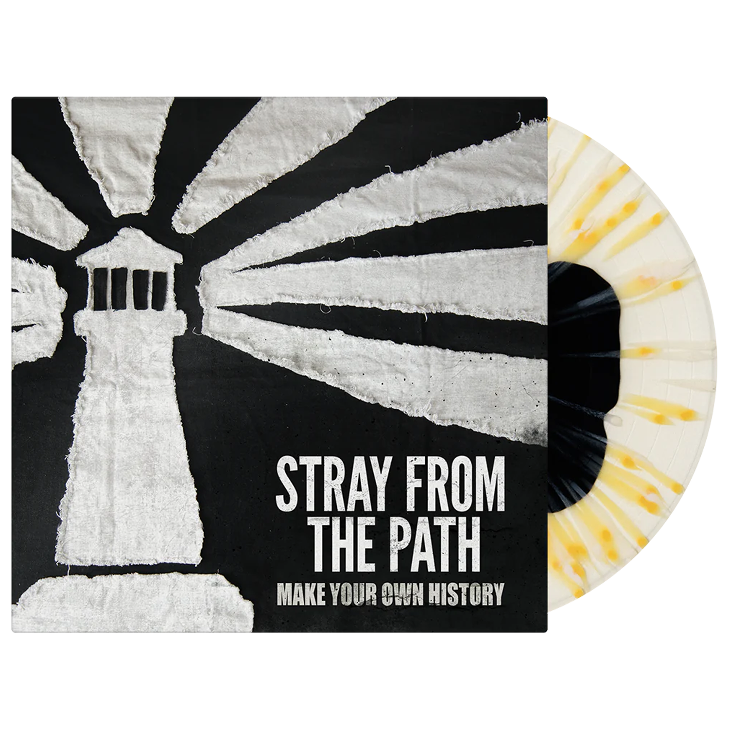 Stray From The Path - Make Your Own History Vinyl (Black Inside Milky Clear w/ Mustard Yellow + Bone Splatter)
