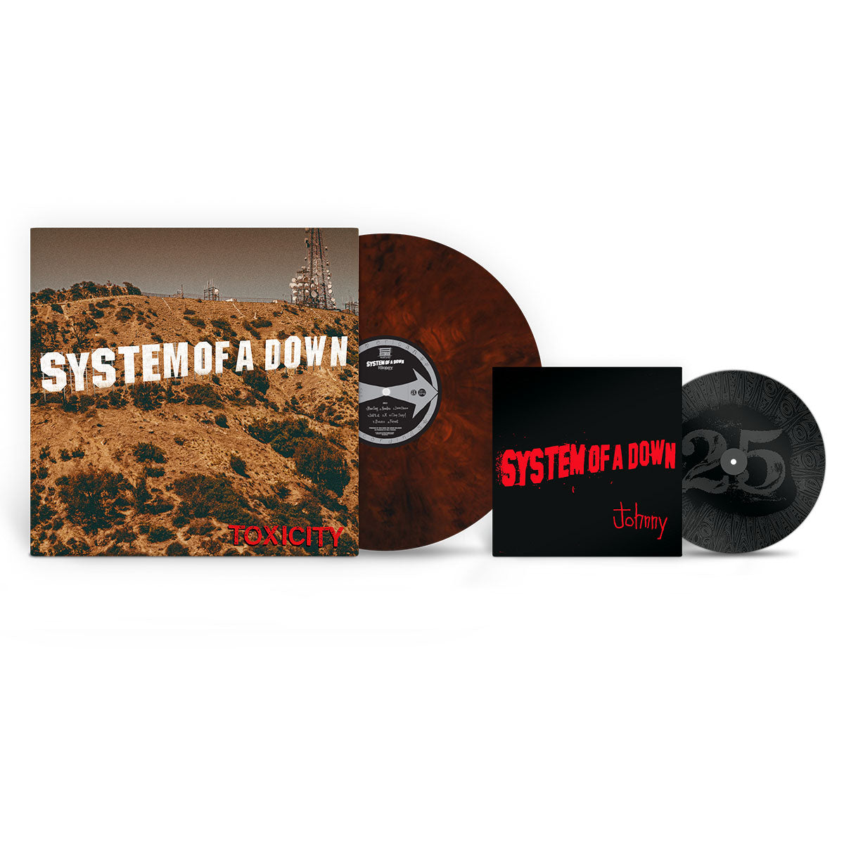 System Of A Down - TOXICITY (25th ANNIVERSARY) LP (Burgundy Shadow Vinyl) + 7” Single - Indie Store Exclusive