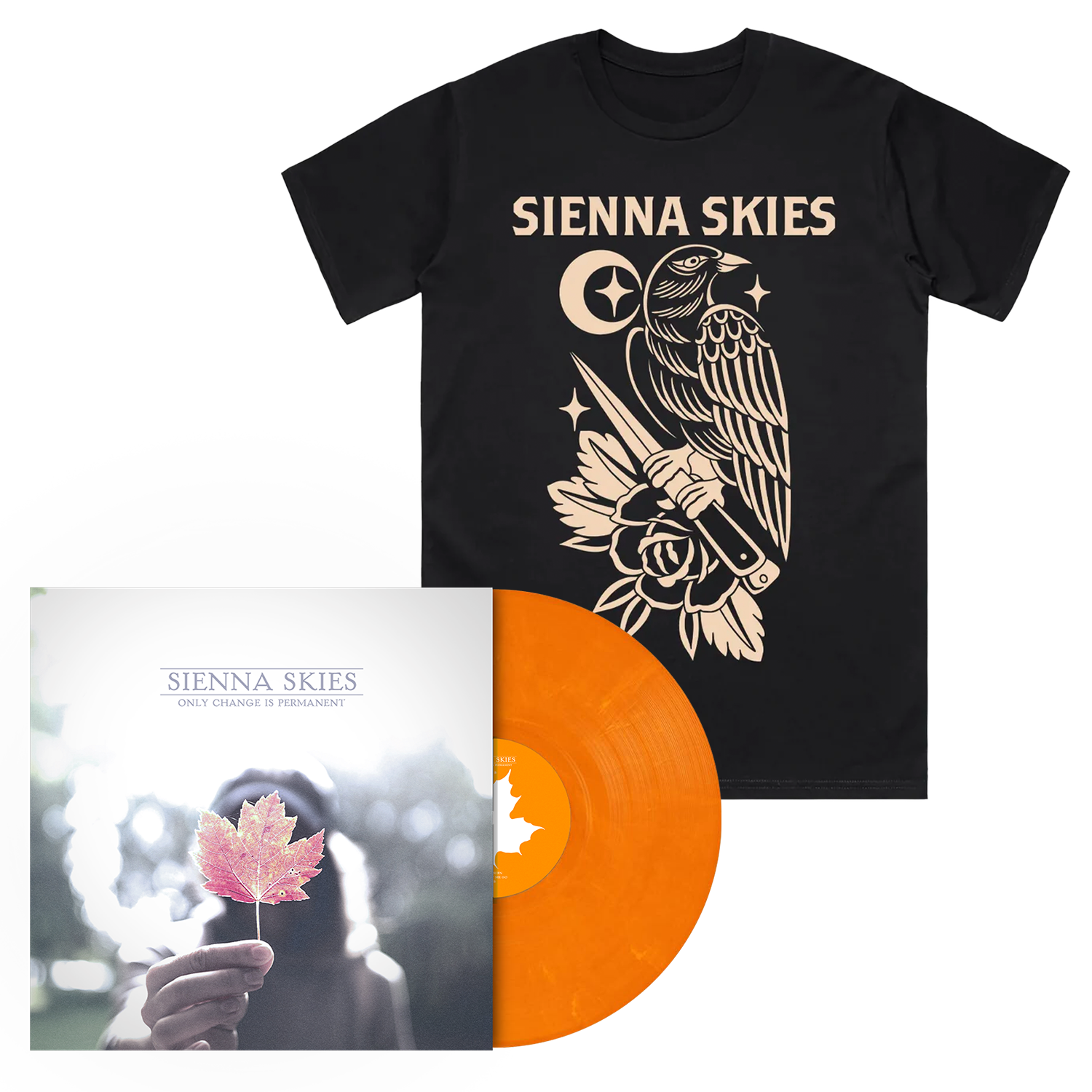 Only Change Is Permanent EP (Orange Vinyl) + Crow Tee (Black)