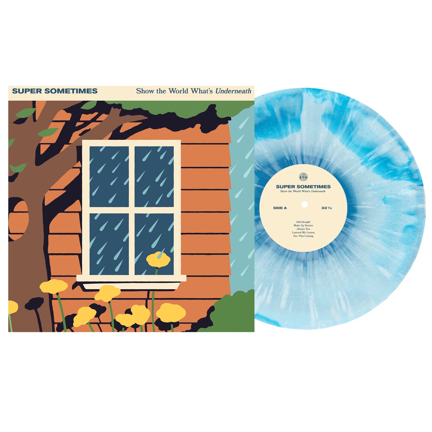 Super Sometimes - Show The World What’s Underneath LP (White/ Electric Blue/Blue Aside/Bside w/ White Splatter Vinyl)