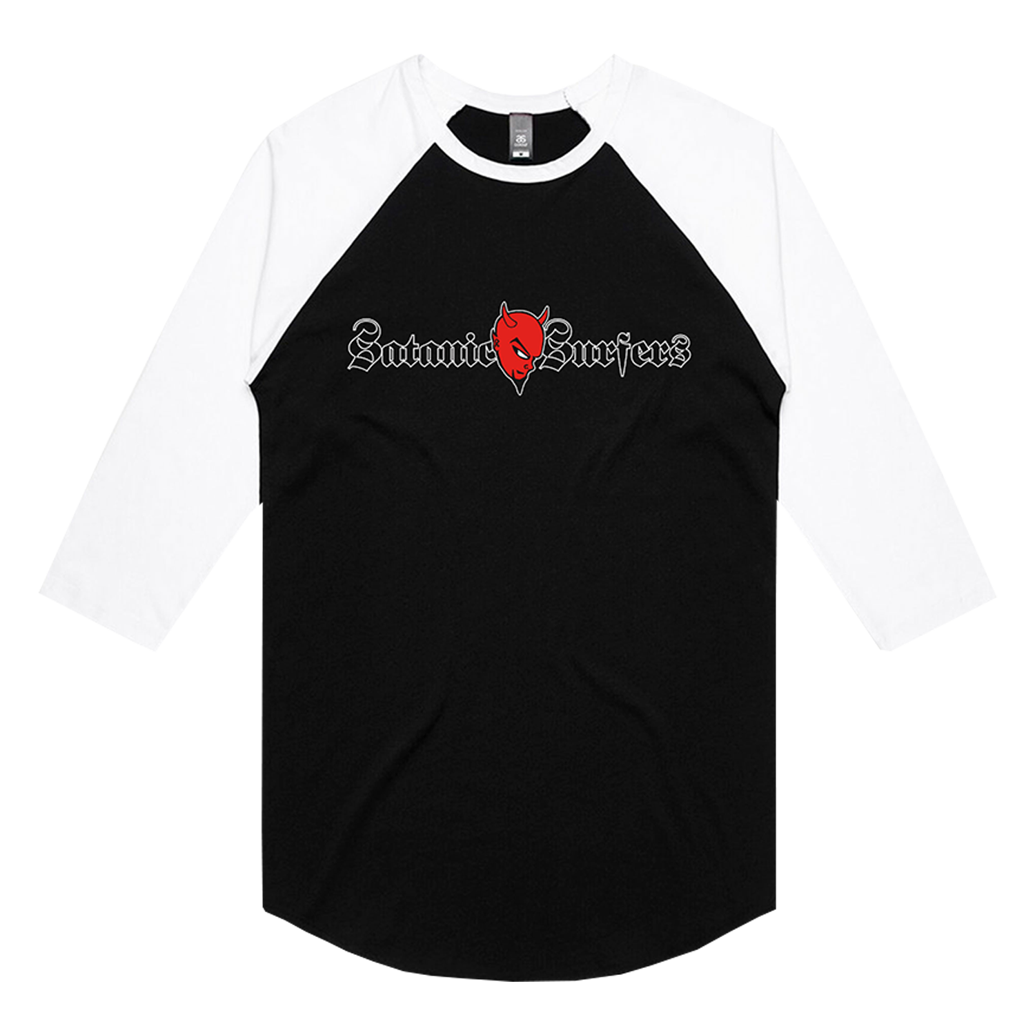 Satanic Surfers - Satanic 1995 Raglan T-Shirt (Black/White)