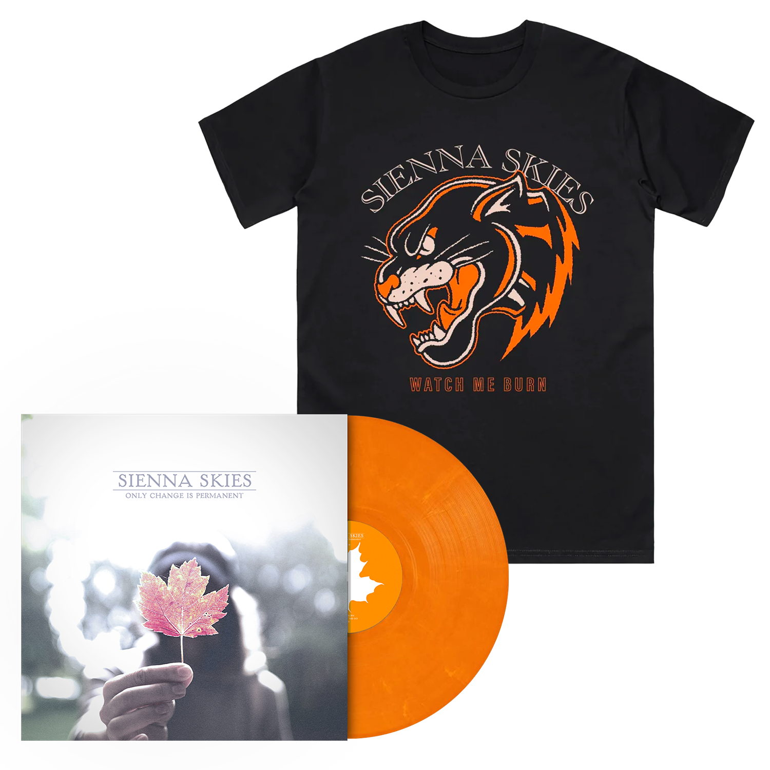 Sienna Skies - Only Change Is Permanent EP (Orange Vinyl) + Panther Tee (Black)