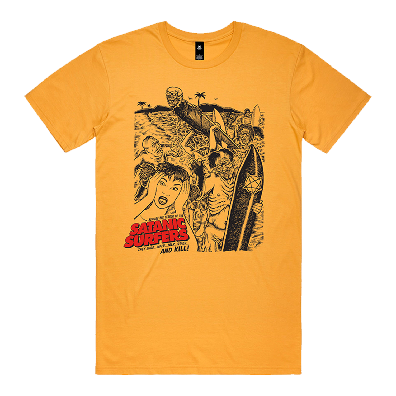 Satanic Surfers - Zombies T-Shirt (Mustard)
