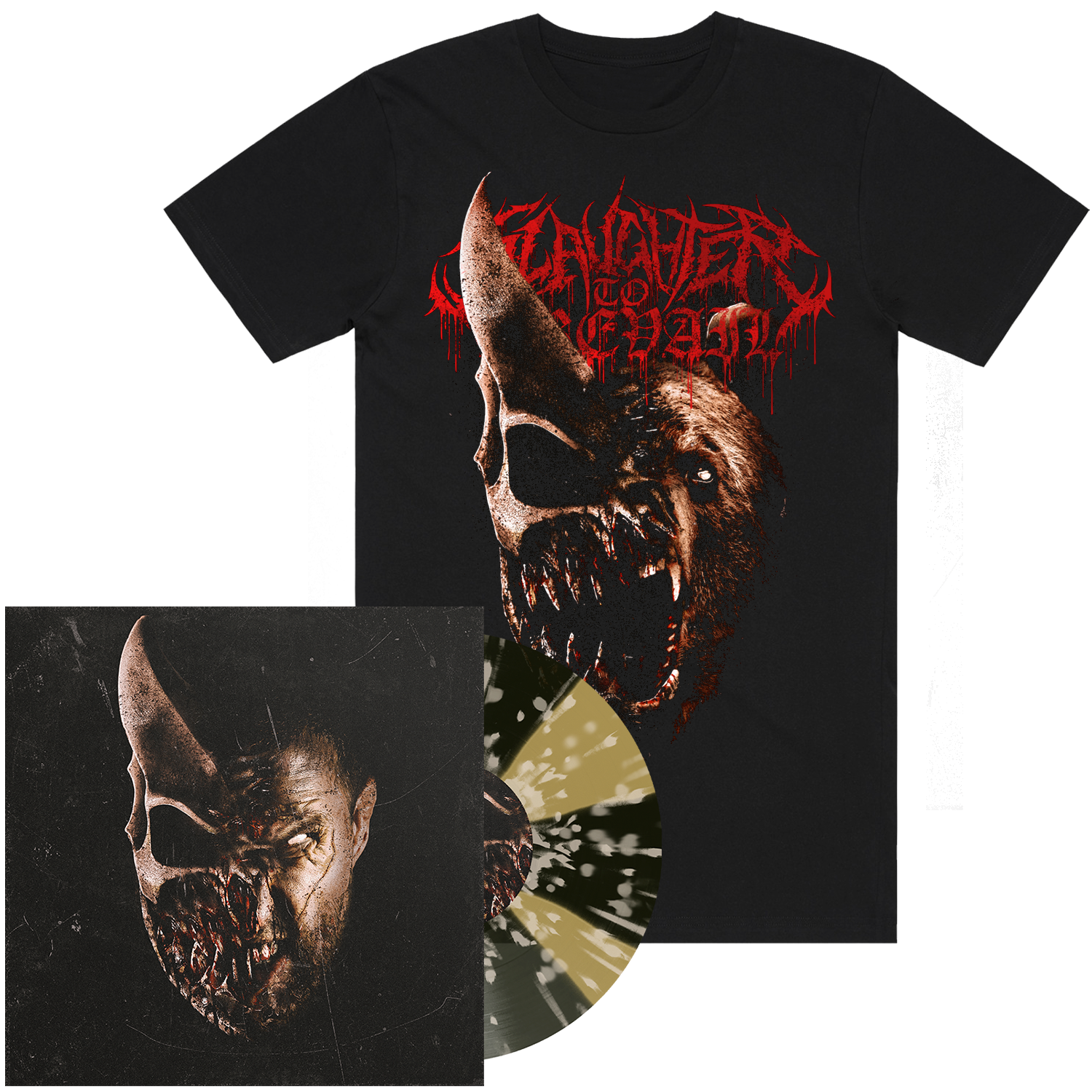 Slaughter To Prevail - GRIZZLY LP (Gold + Black Ice Cornetto w/ Bone Splatter Vinyl) - AUS Exclusive + T-Shirt Bundle
