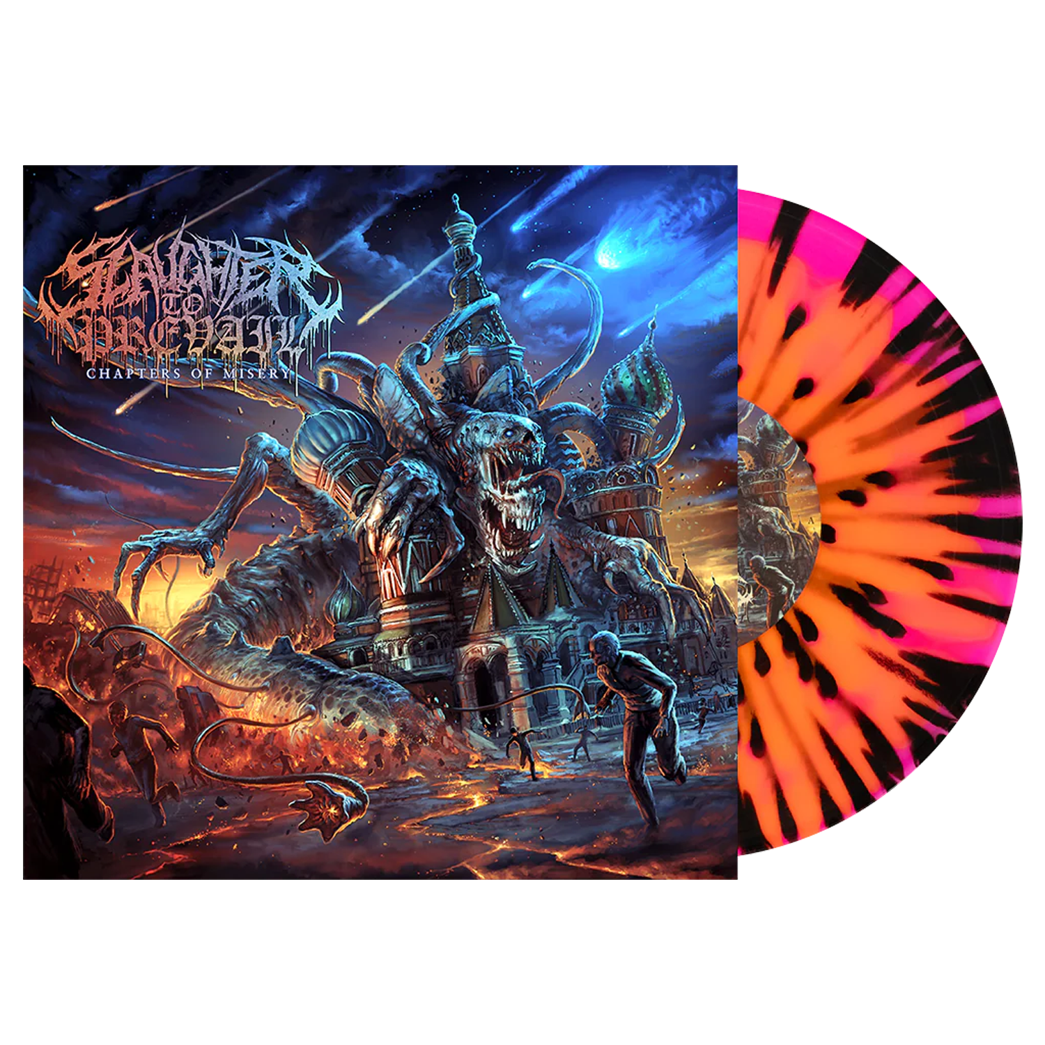 Slaughter To Prevail - Chapters Of Misery 10” (Neon Orange + Neon Magenta Side A/B w/ Black Splatter Vinyl)