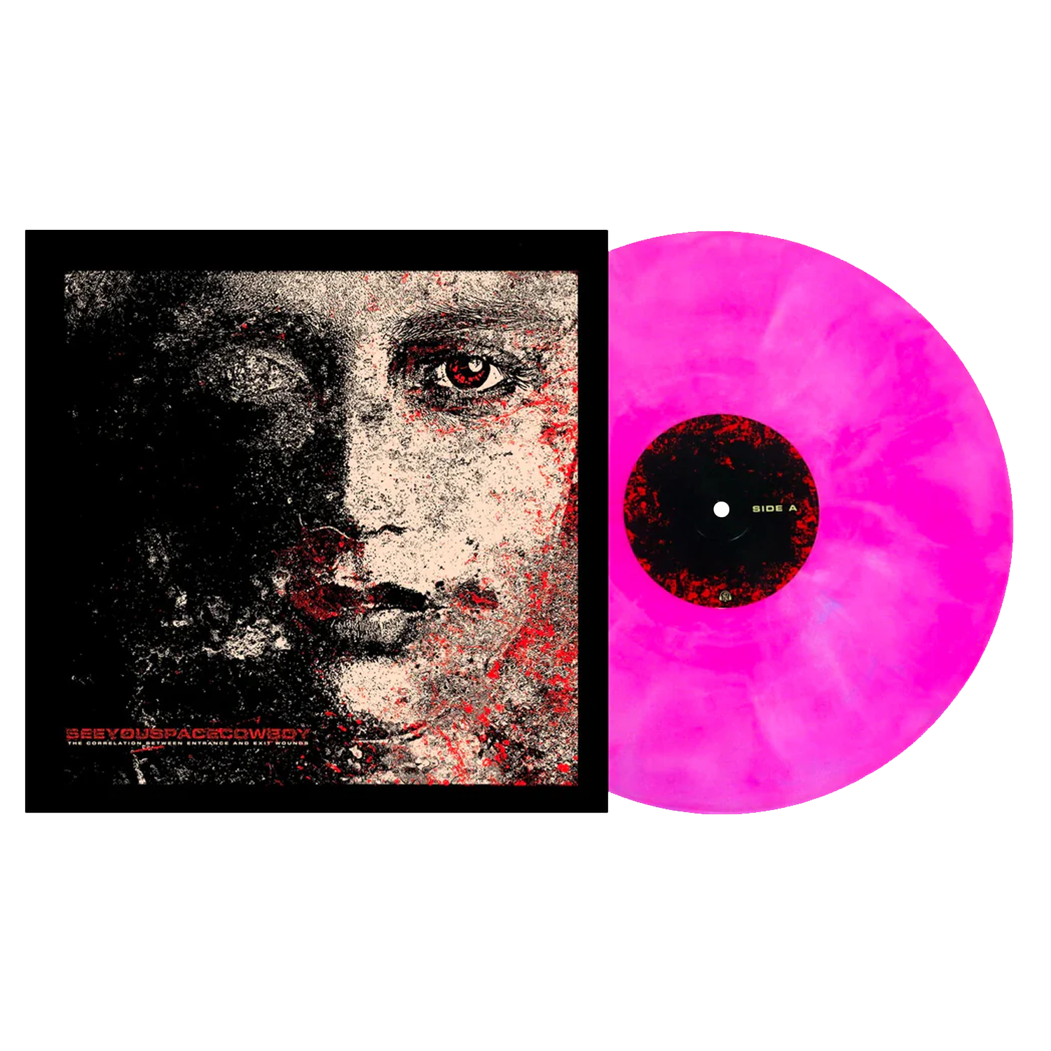 SeeYouSpaceCowboy- The Correlation Between Entrance and Exit Wounds 12" (Neon Magenta, White &amp; Cyan Blue Galaxy)