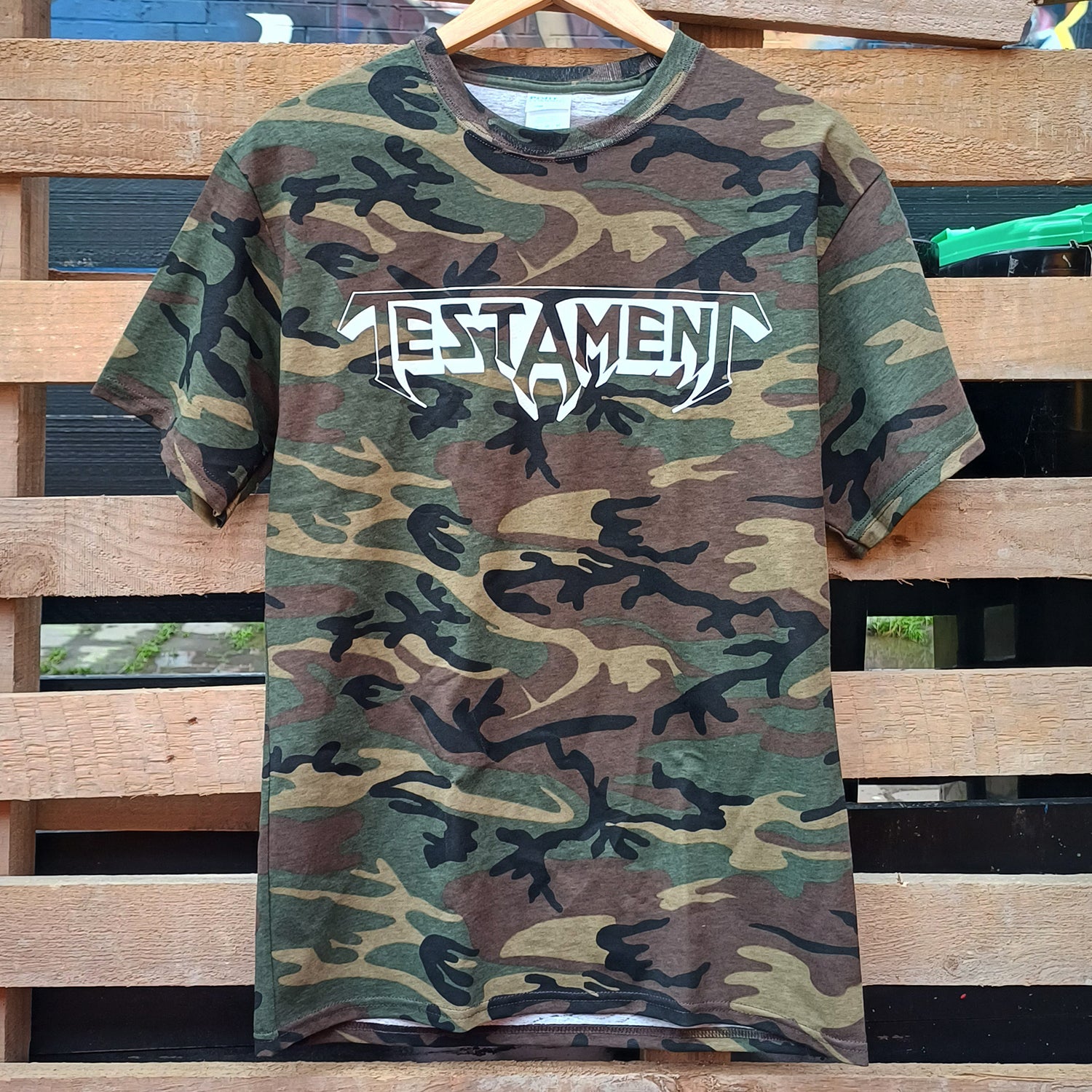 Testament - Bay Area Thrash T-Shirt (Woodland Camo)
