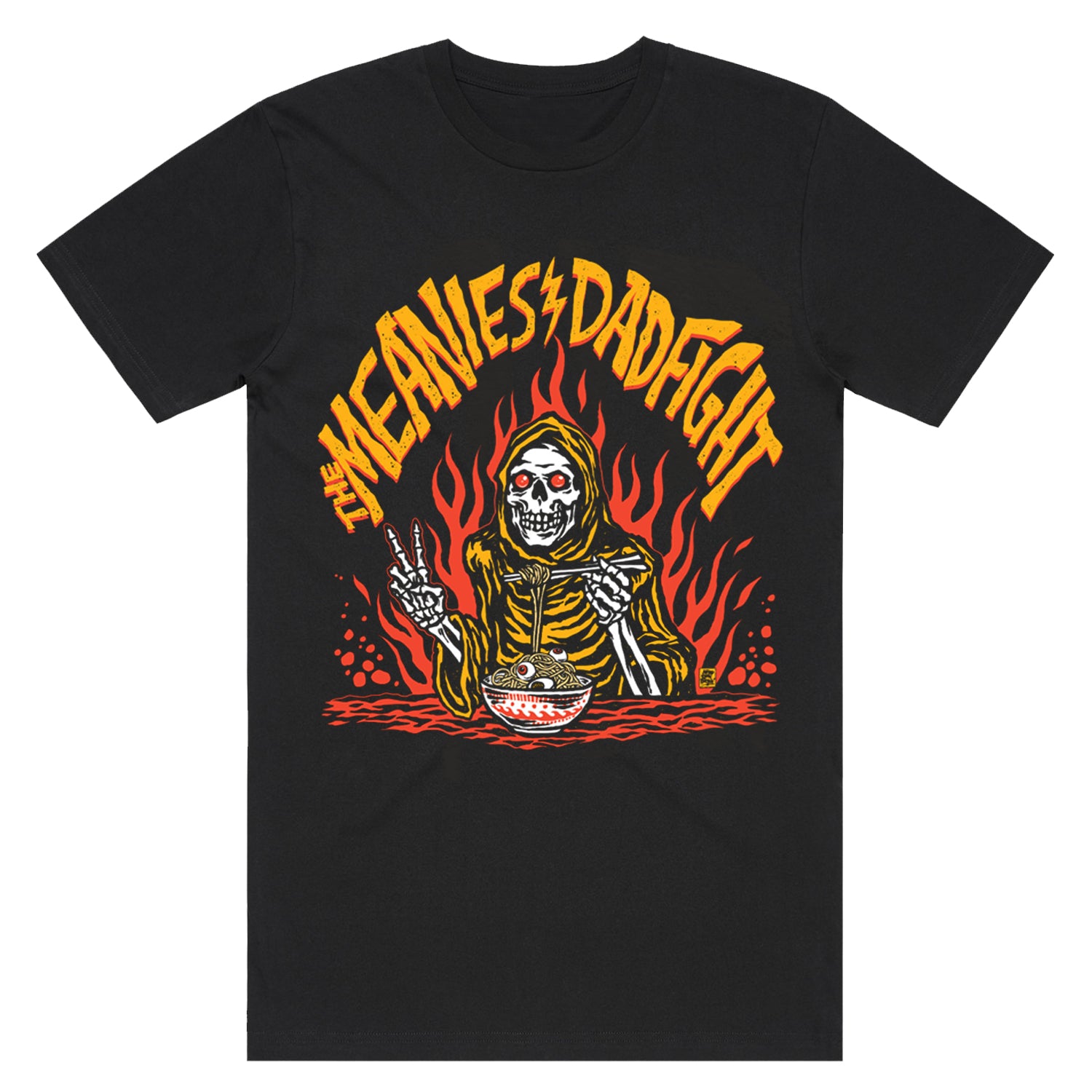 The Meanies / Dad Fight Split T-Shirt (Black)