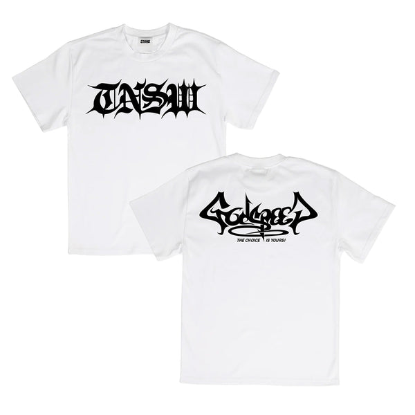 These New South Whales - Spikey T-Shirt (White) + Godspeed (Digital Download)