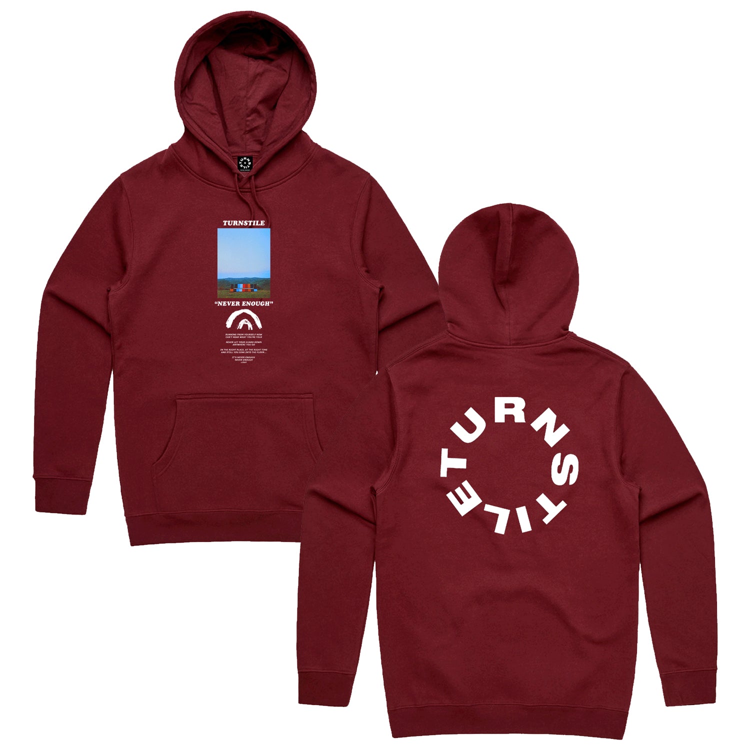 TURNSTILE "NEVER ENOUGH STAGE" Maroon Hoodie