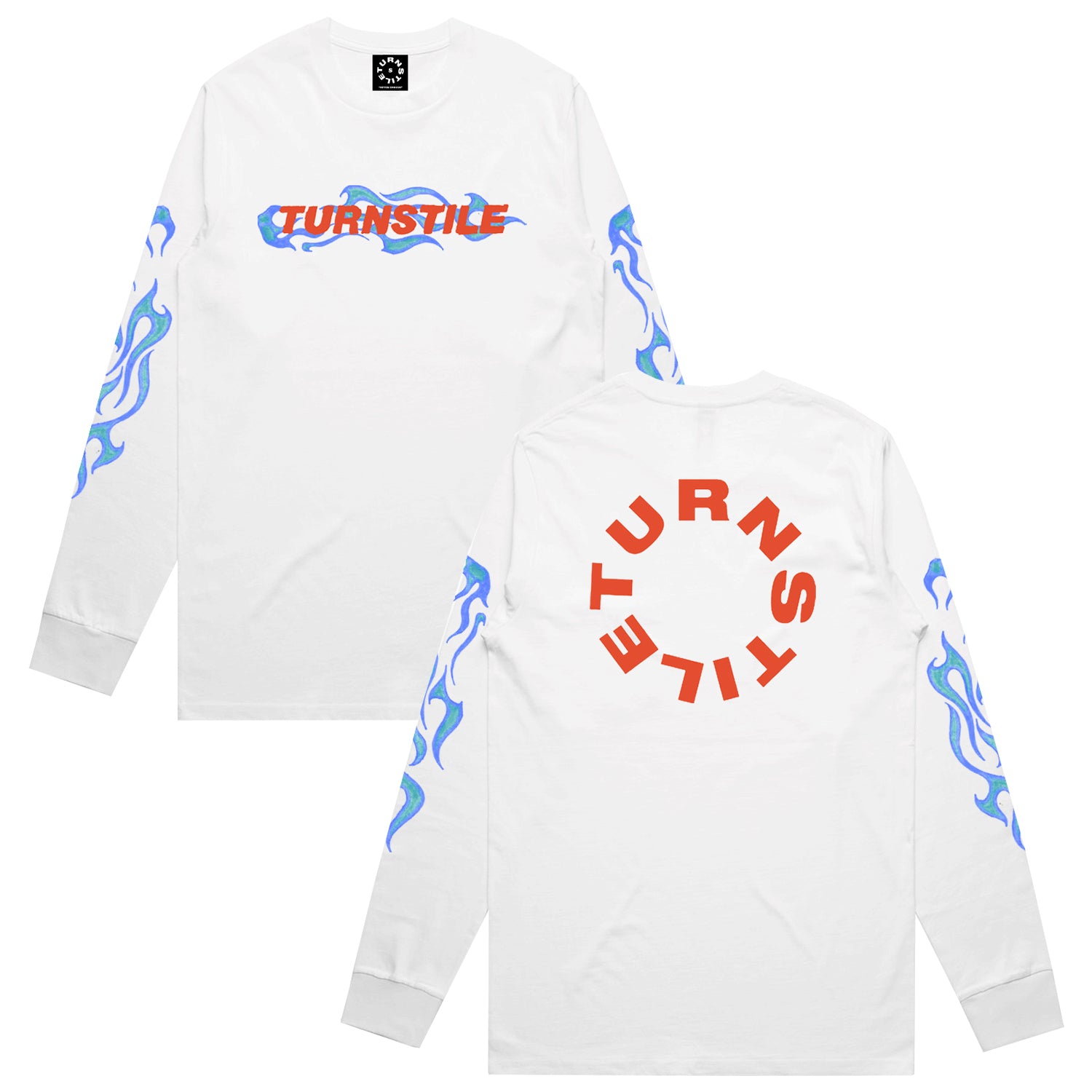 TURNSTILE "FLAMES" White Longsleeve