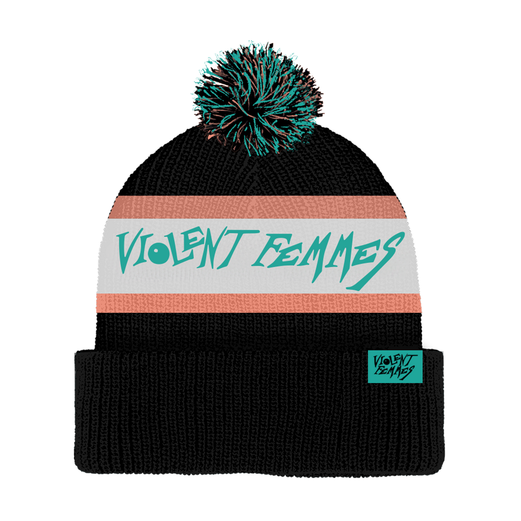 Violent Femmes - Stinky Logo Pom Beanie (Black/Pink/Teal)