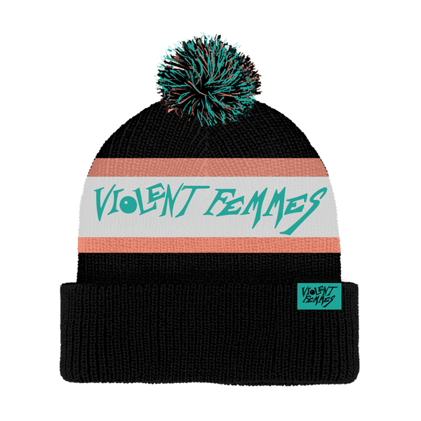 Violent Femmes - Stinky Logo Pom Beanie (Black/Pink/Teal)