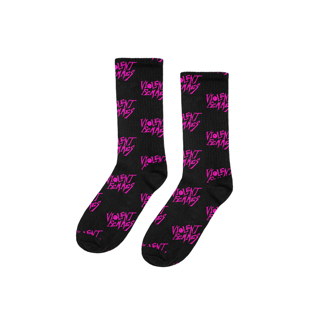 Violent Femmes - Stinky Pattern Socks (Black/Pink)