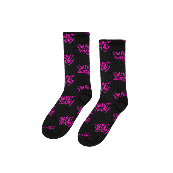 Violent Femmes - Stinky Pattern Socks (Black/Pink)