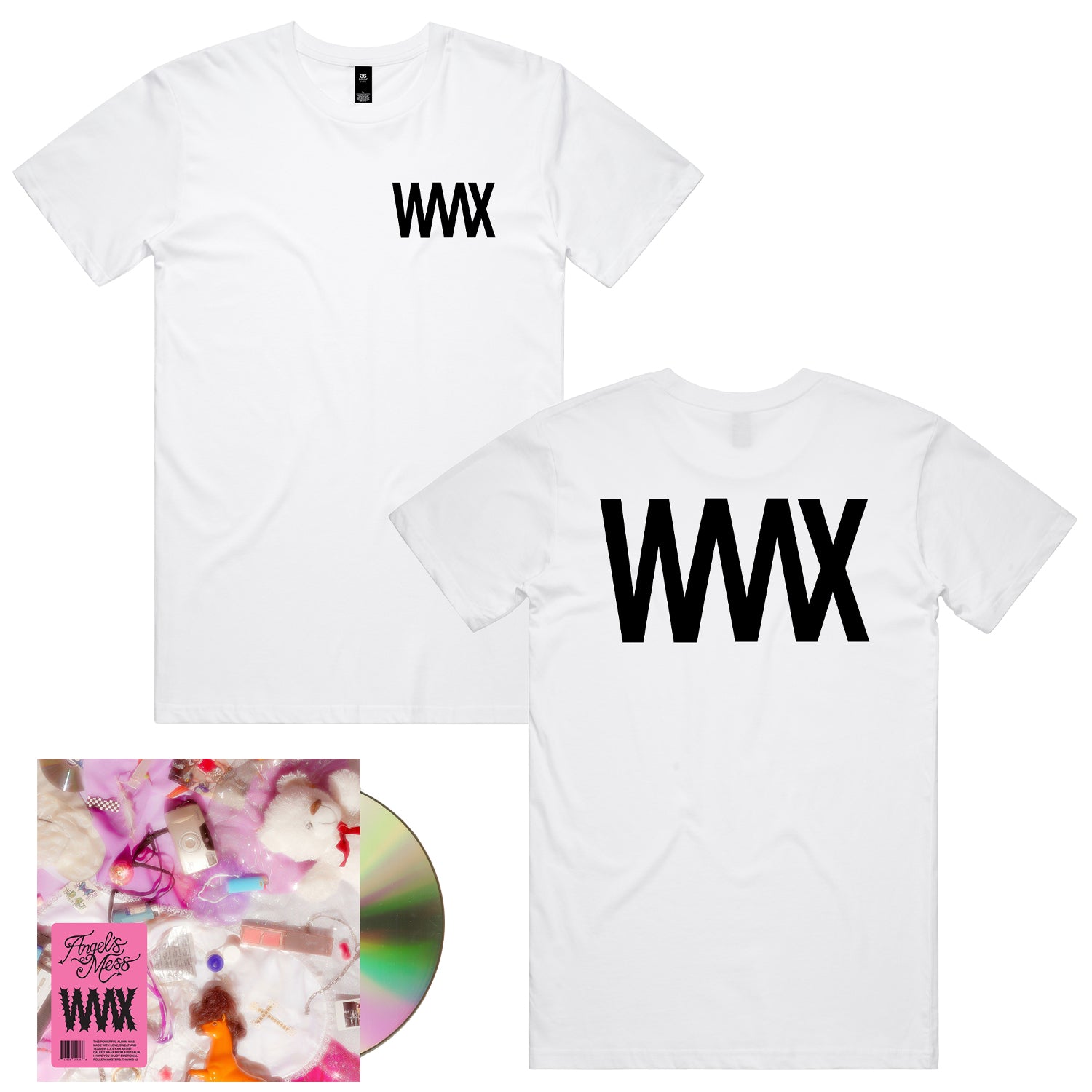 WAAX - Angel’s Mess CD + WAAX Logo T-Shirt (White)