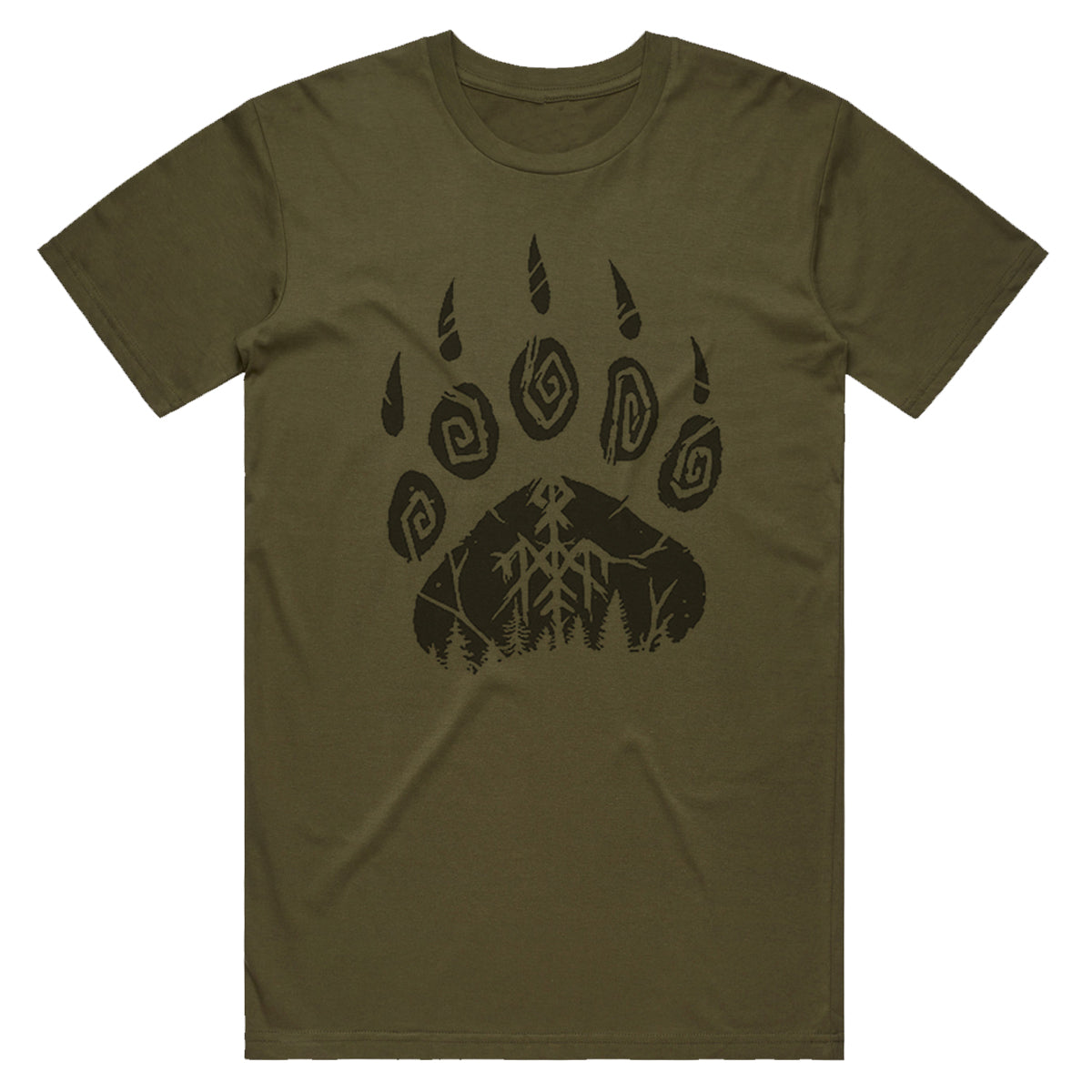 Wardruna - Bear Paw T-Shirt (Army Green)