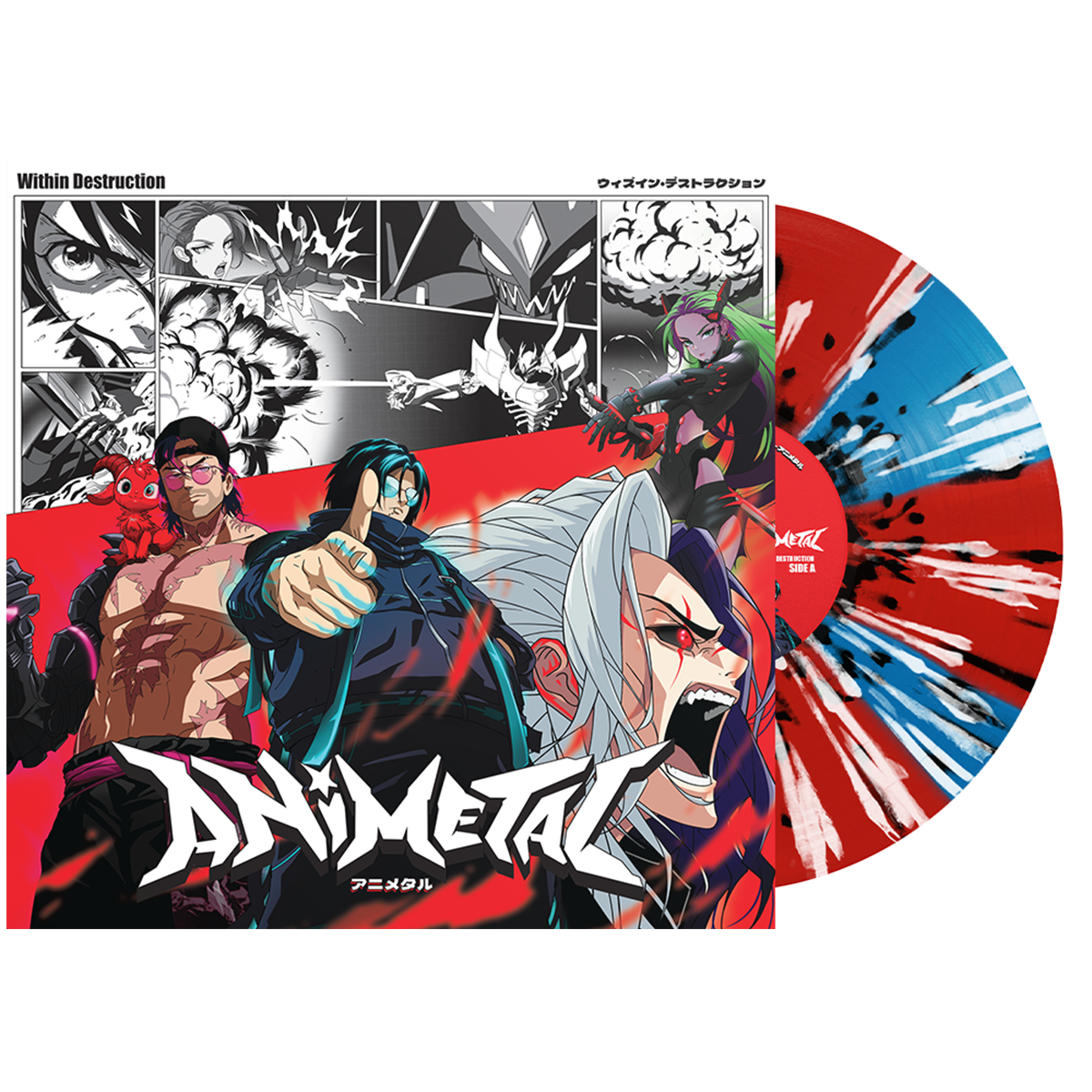 Within Destruction - ANIMETAL LP (Red + Blue Cornetto w/ Black + White Splatter Vinyl)
