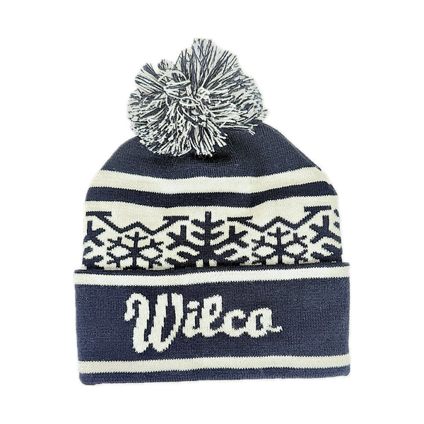 Wilco - Navy Snowflake Winter Hat with Pom Pom