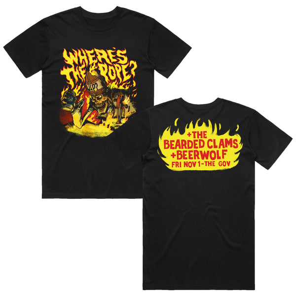 Where's The Pope? - Flamin' Pope T-Shirt (Black)