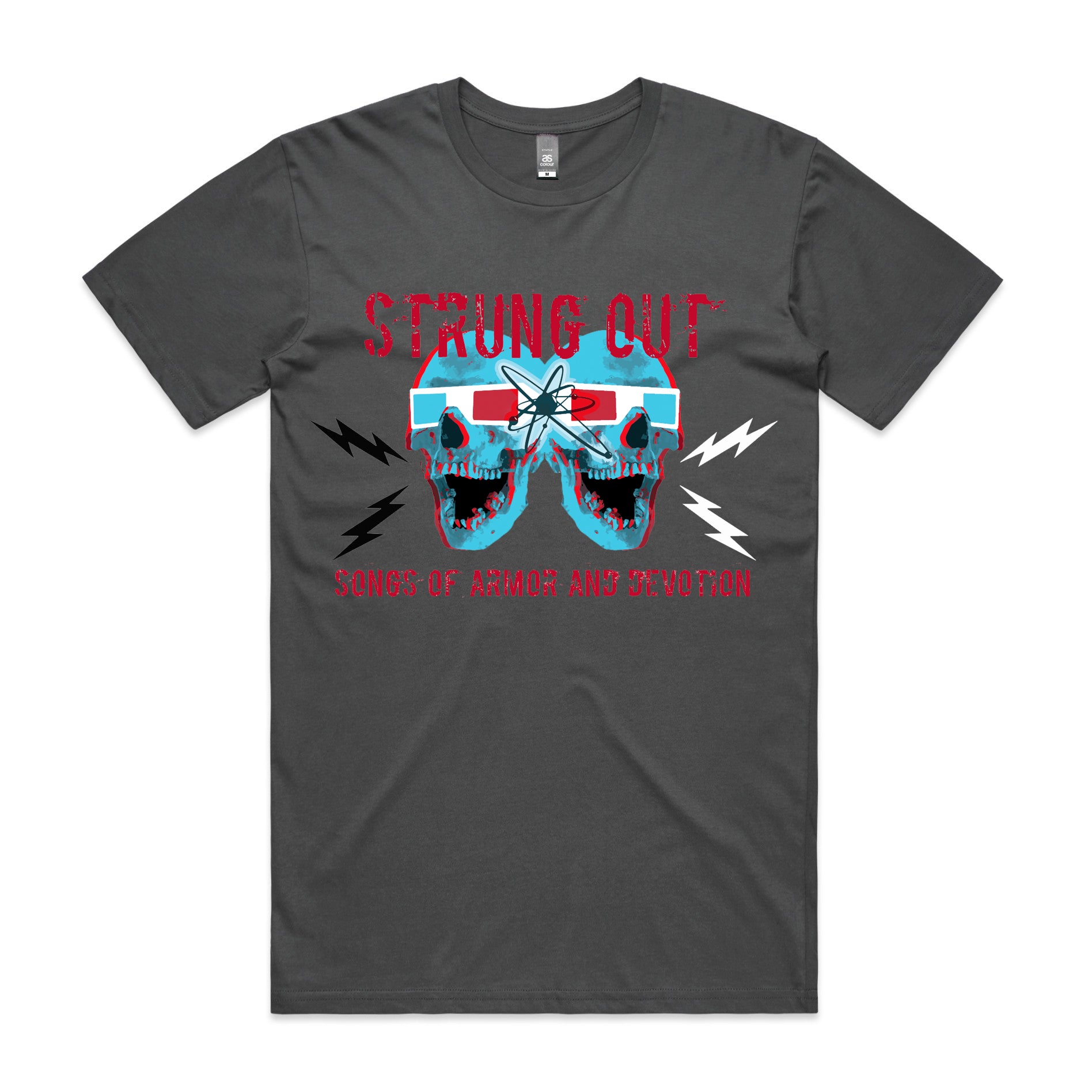 Strung Out - 3D Skulls Tee (Charcoal)