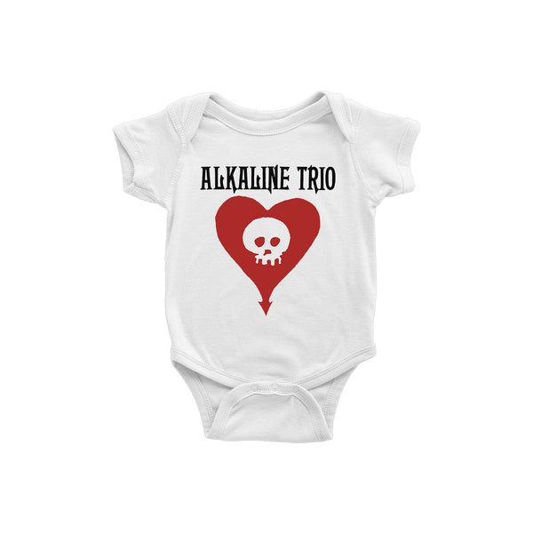 Alkaline Trio - Heart Skull Onesie (White)