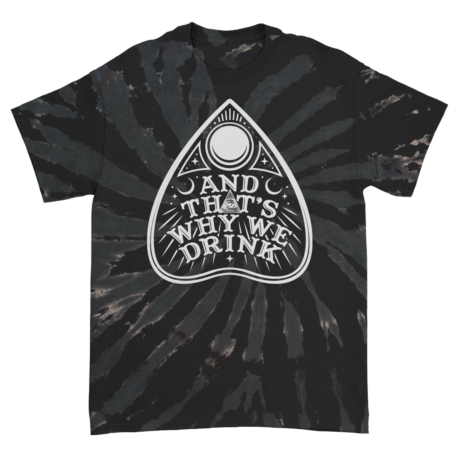 And ﻿That's Why We Drink - Planchette Logo T-Shirt (Black Swirl Dye)