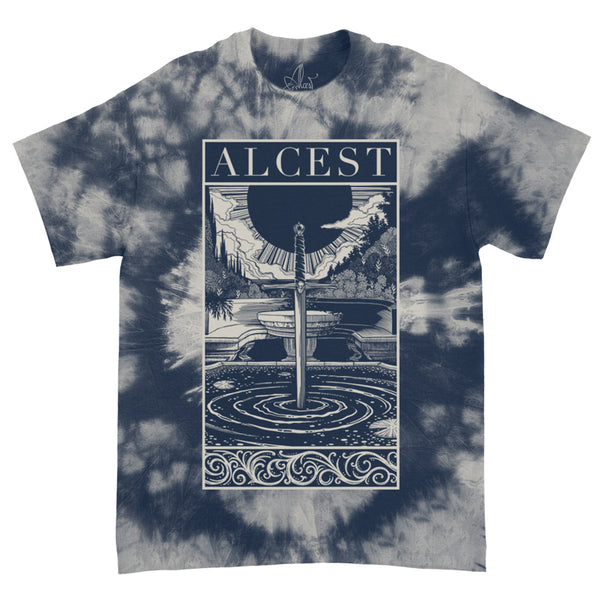 Alcest - Spiritual Logo Framed Tie Dye T-Shirt (Navy/Bone)