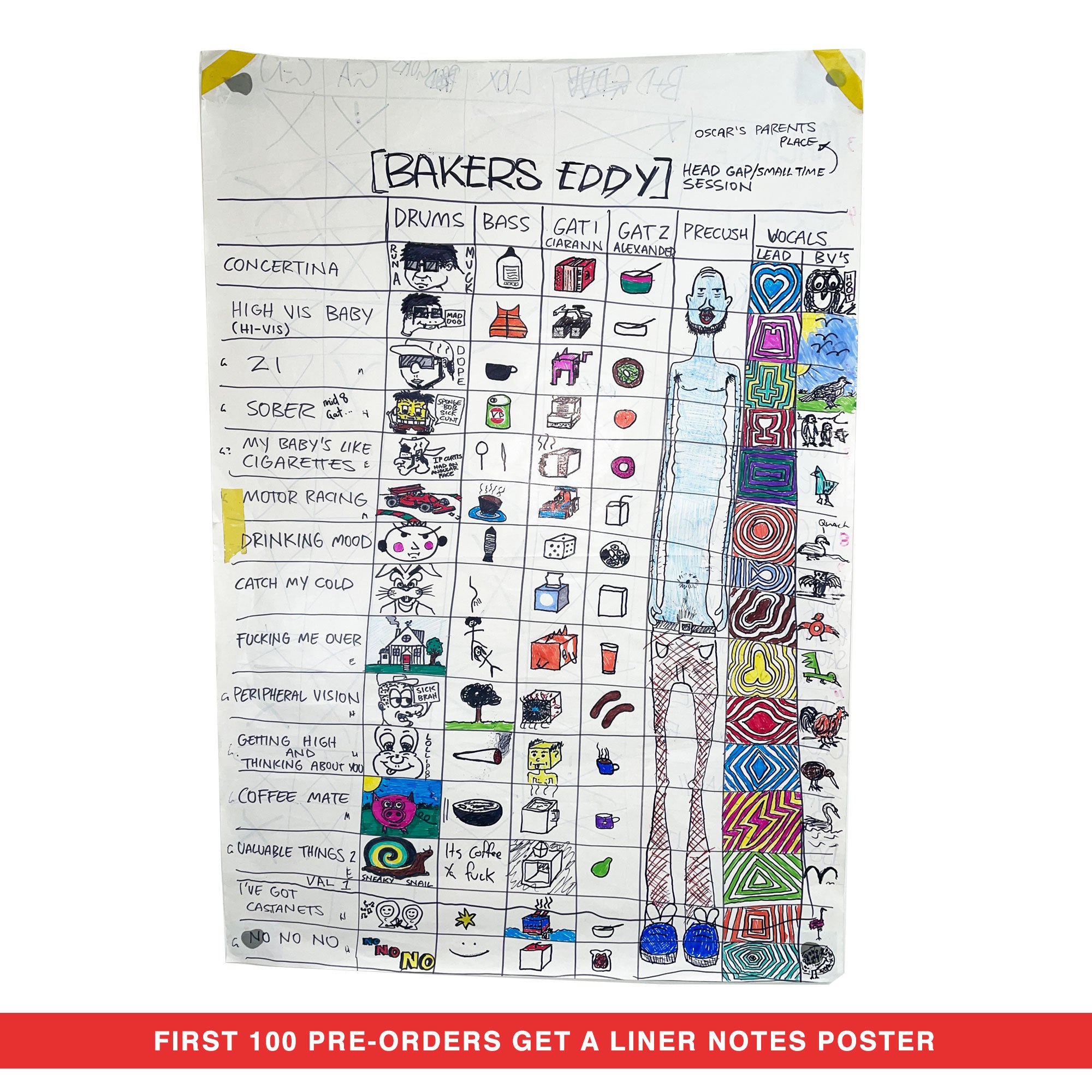 Bakers Eddy - Love Boredom Bicycles - Liner Notes Poster