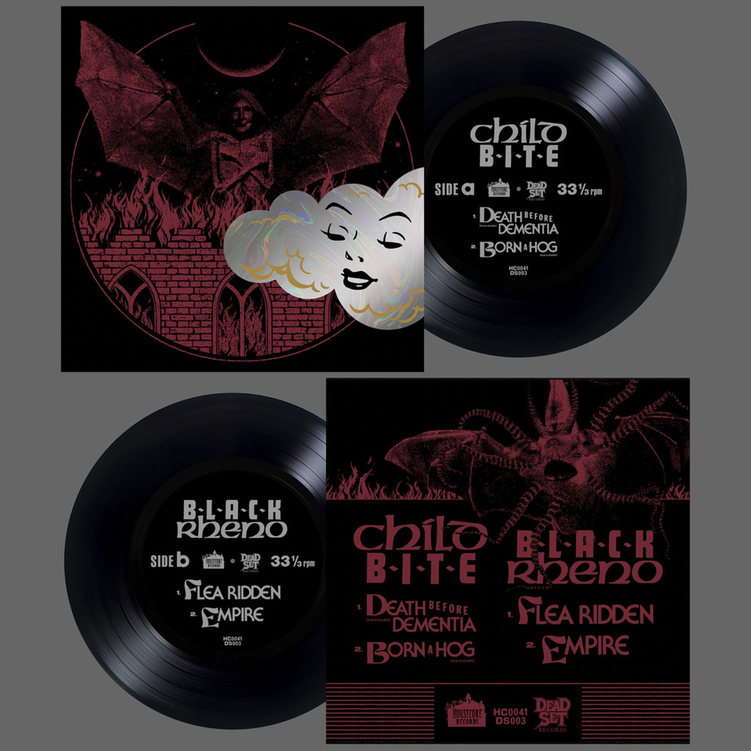 Black Rheno/Child Bite - Black Rheno/Child Bite Split 7”