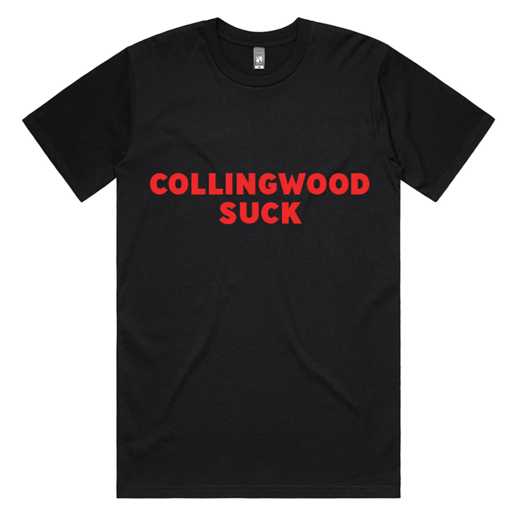 You Suck Merch - Collingwood Suck T-Shirt (Essendon Black & Red)