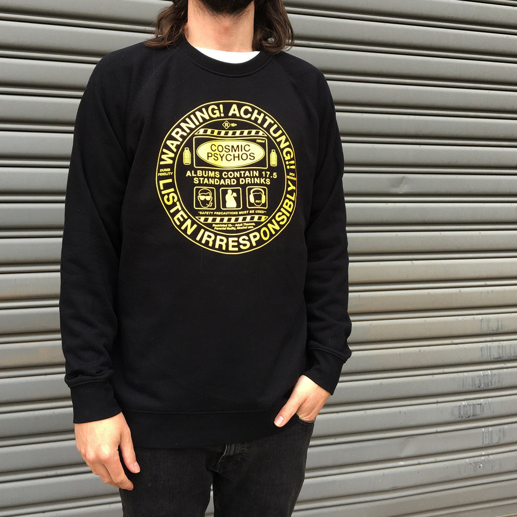 Cosmic Psychos - Warning! Crewneck (Black)