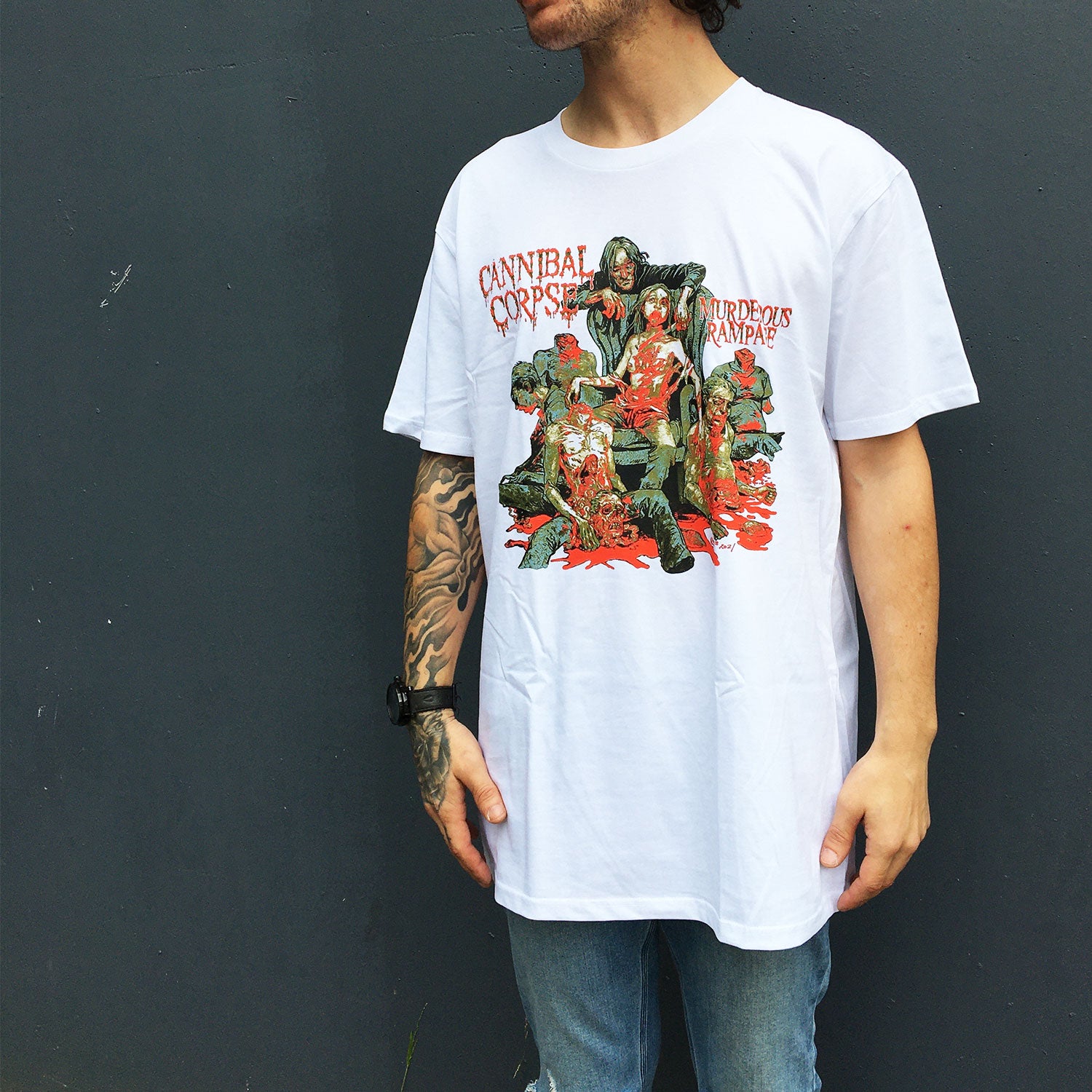 Cannibal Corpse - Murderous Rampage T-Shirt (White)