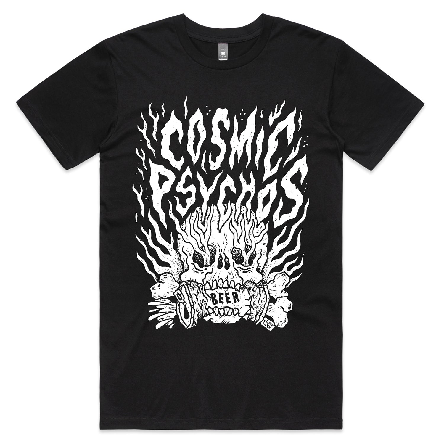 Cosmic Psychos - Beer Crusher T-Shirt (Black)
