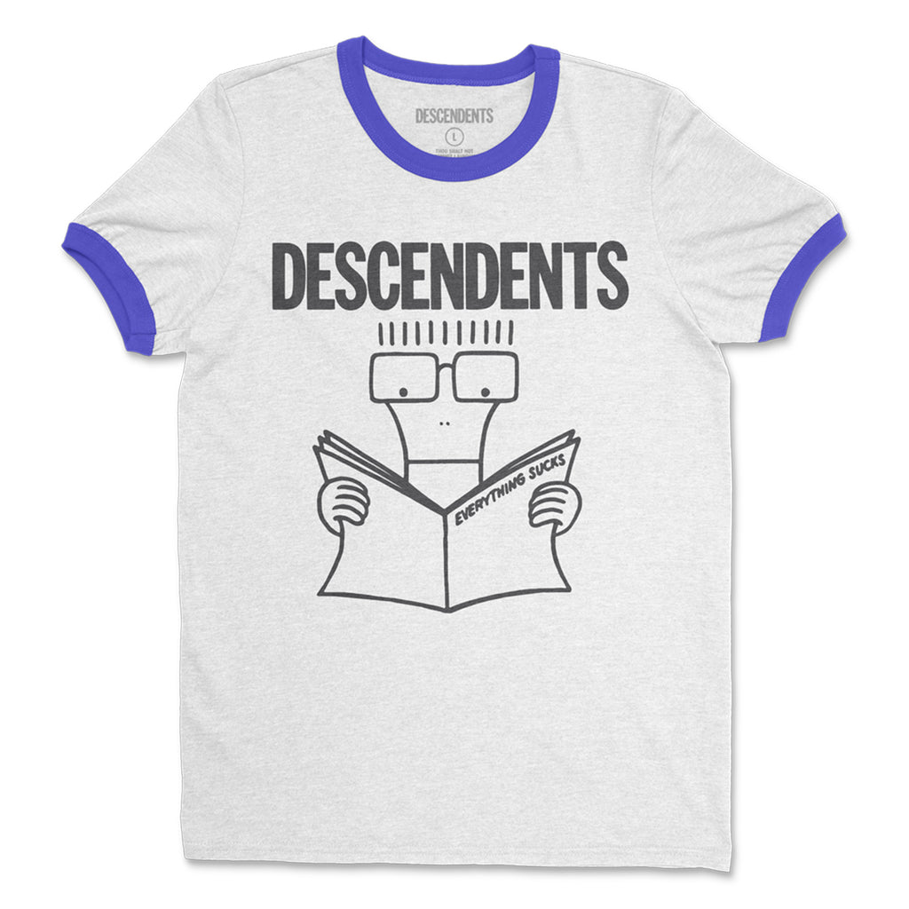 Descendents - Everything Sucks Ringer T-Shirt (White/Blue)