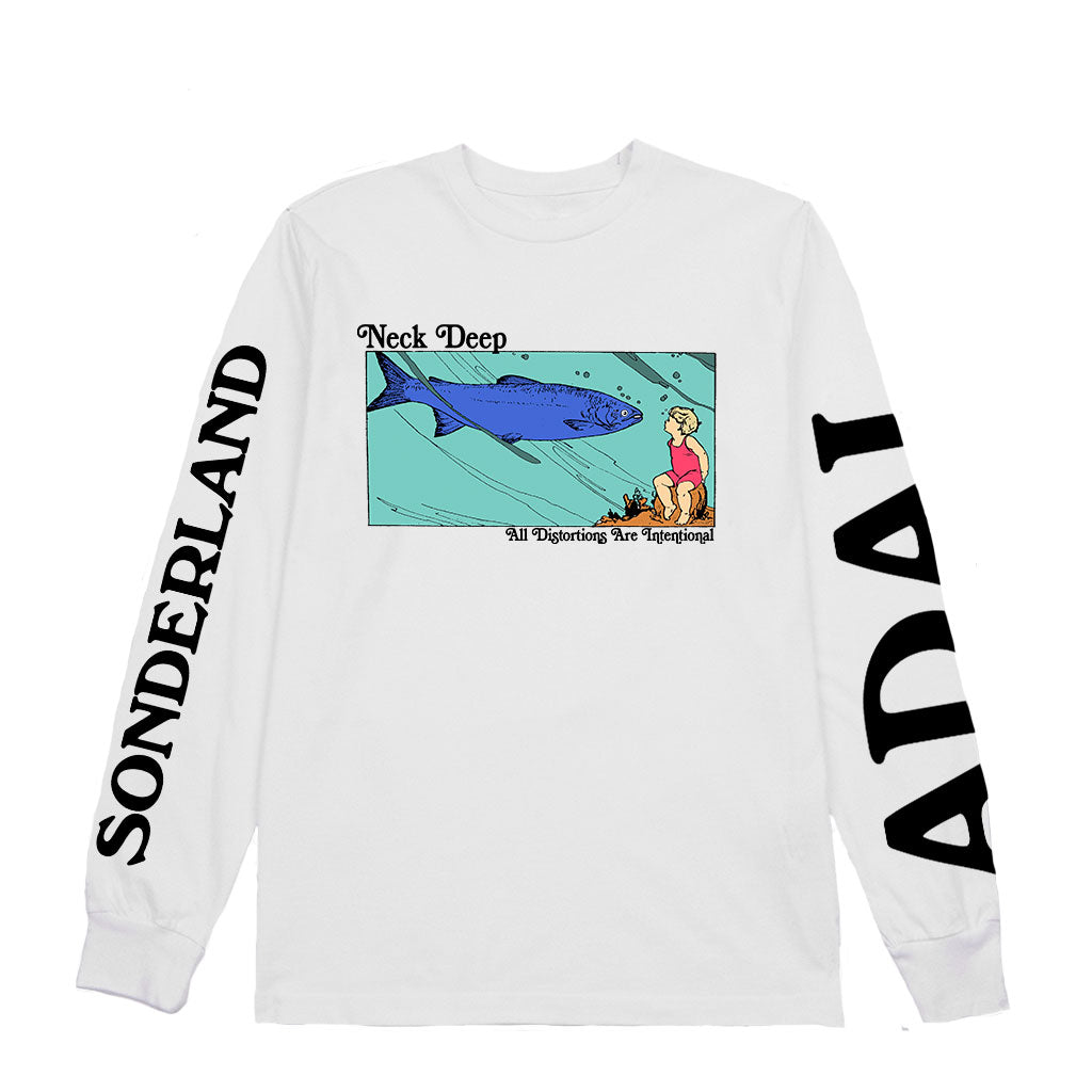 Neck Deep - Fish Long Sleeve (White)