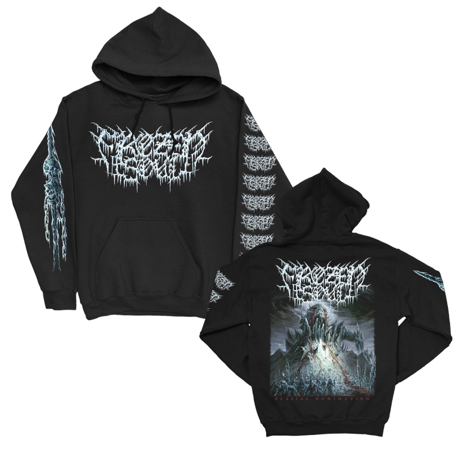 Frozen Soul - Glacial Domination Pullover Hoodie (Black)