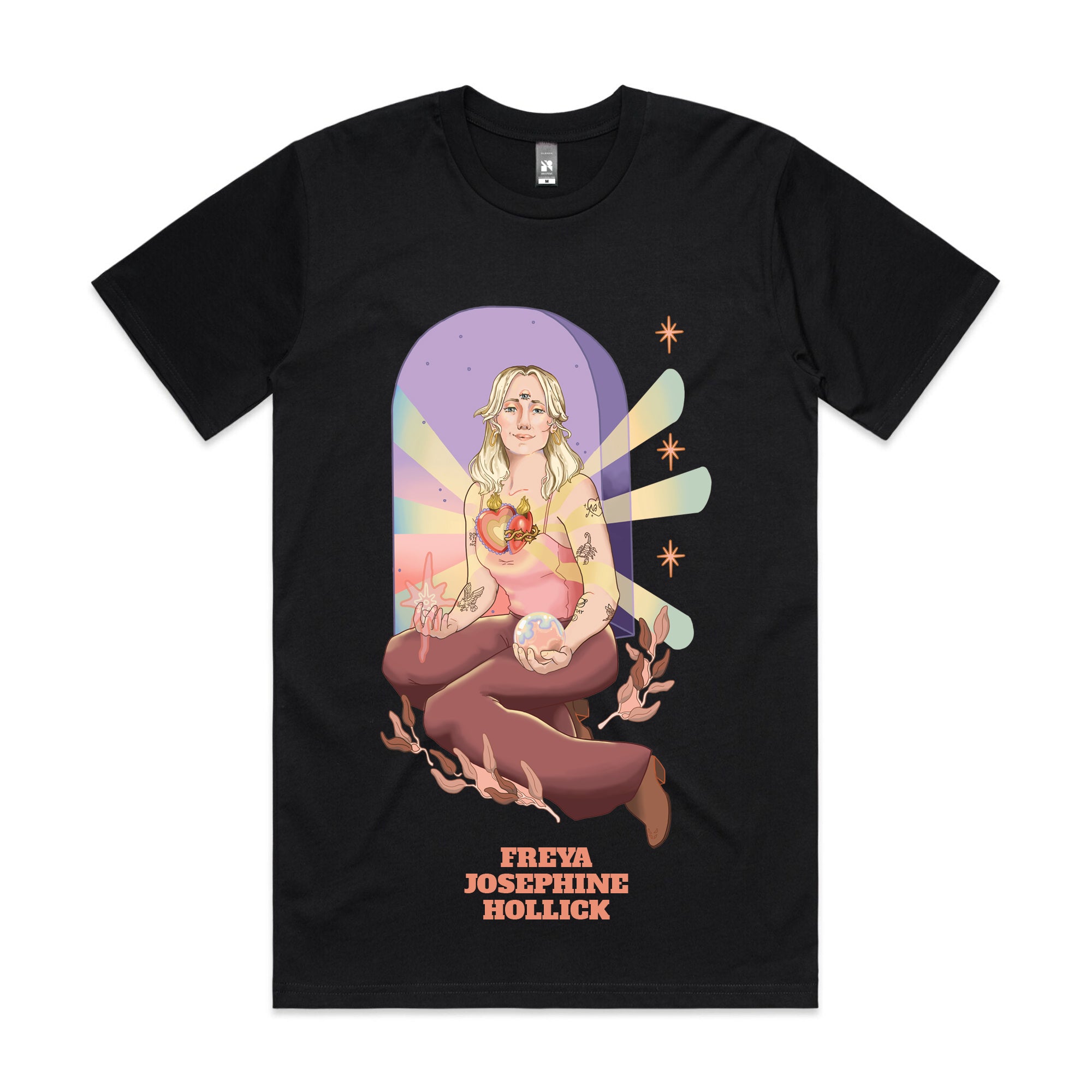 Freya Josephine Hollick - 3rd Eye Colour Print T-Shirt (Black)