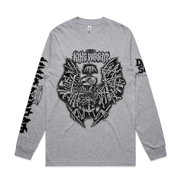 King Parrot - Holed up in the Lair Longsleeve (Grey Marle) front