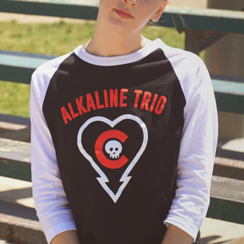 Alkaline Trio - Heartskull Cubs Raglan Black 2