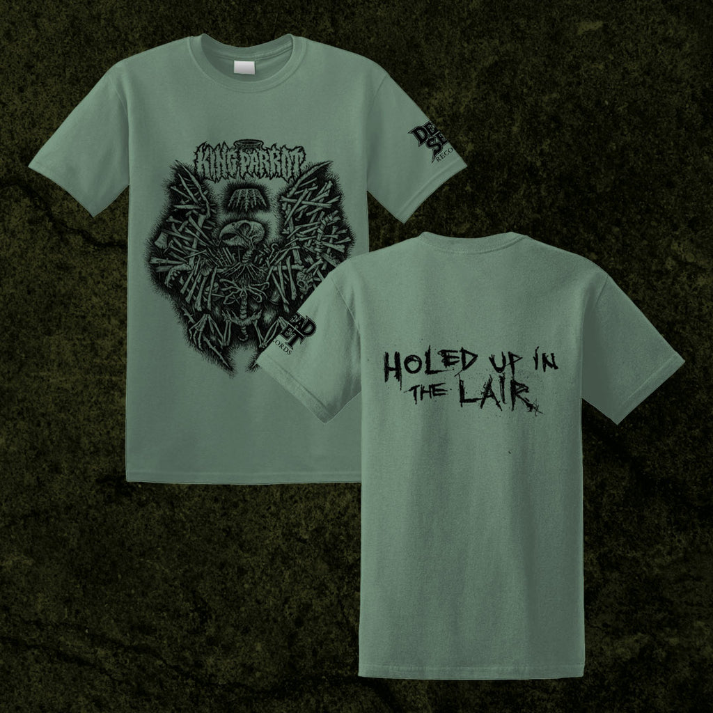 King Parrot - Holed Up in the Lair T-shirt (Sage Green)