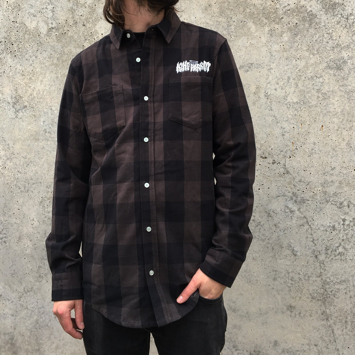 King Parrot - Bite Your Head Off Flanno Shirt (Black/Grey)