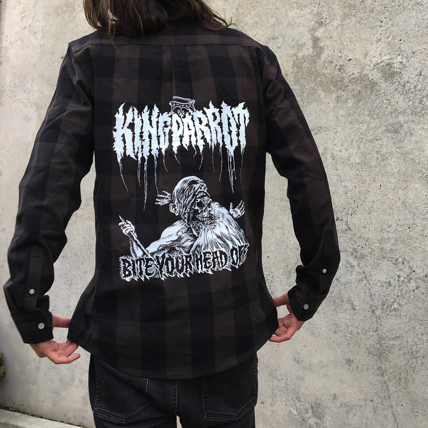 King Parrot - Bite Your Head Off Flanno Shirt (Black/Grey)