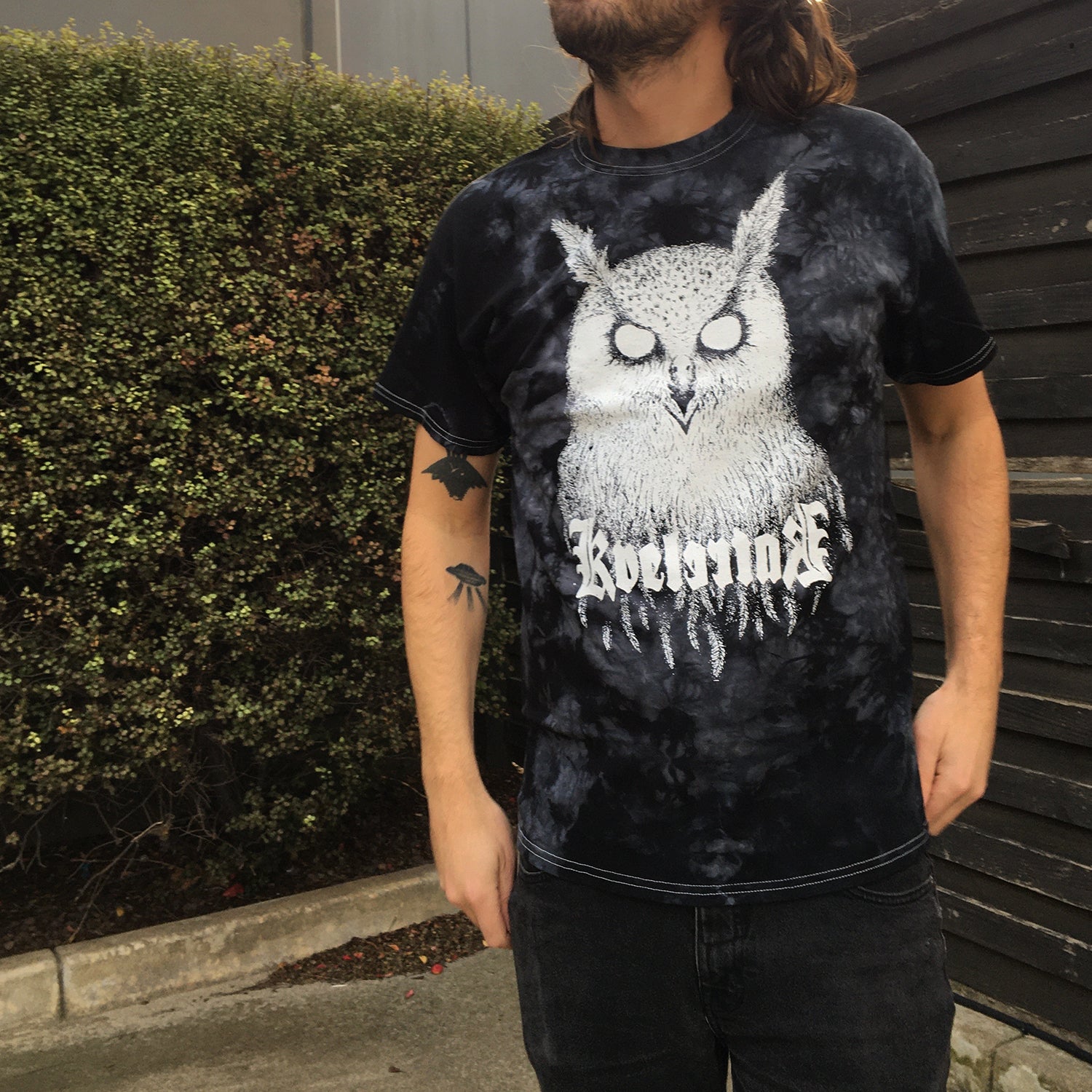Kvelertak - Bartlett Owl Tee (Black/ Grey Dye)